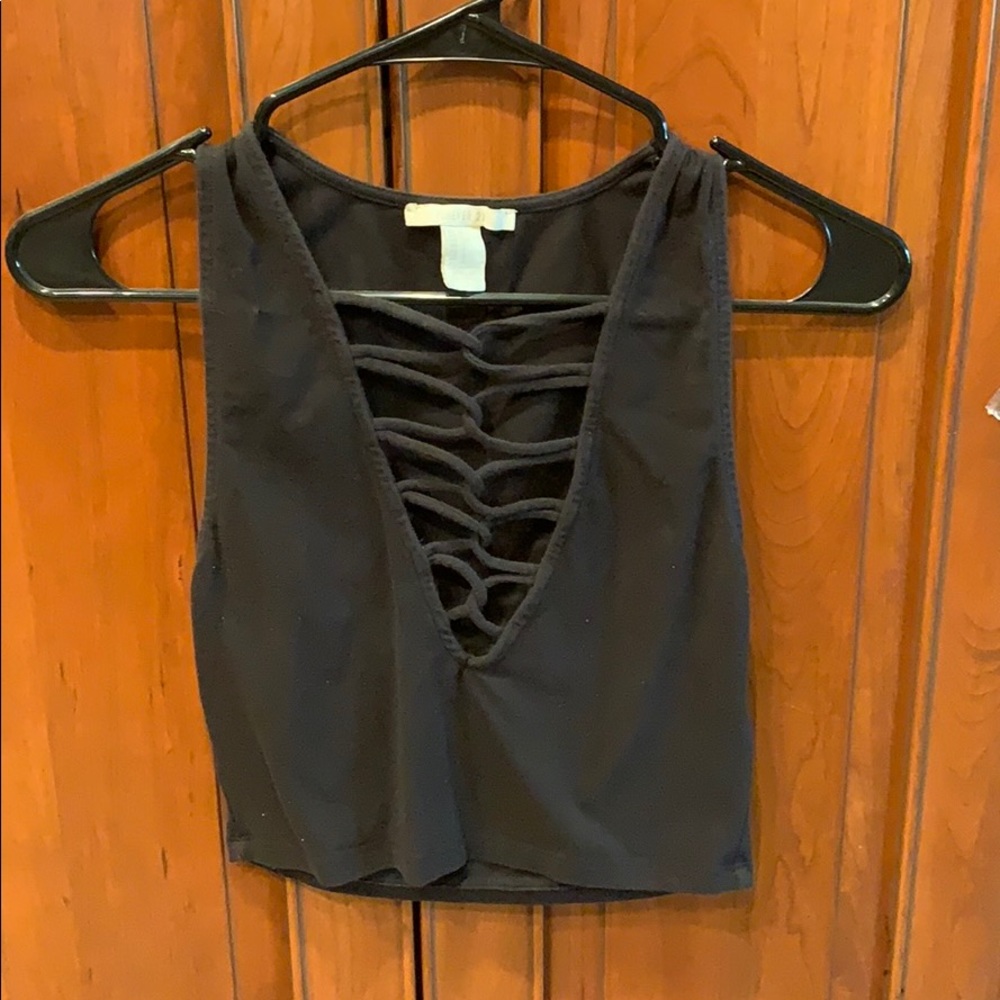Forever 21, crop top, shows cleavage